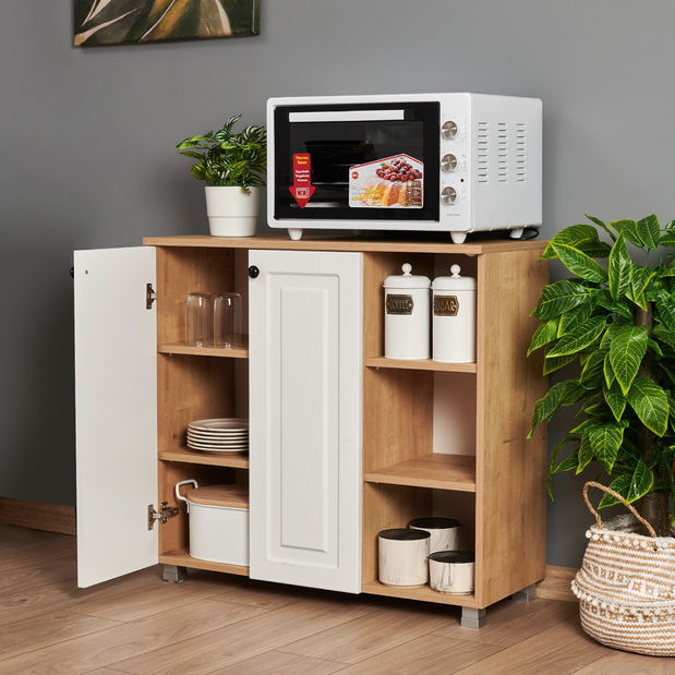 Příborník Tuvantille 18 (dub safírový + ořech)