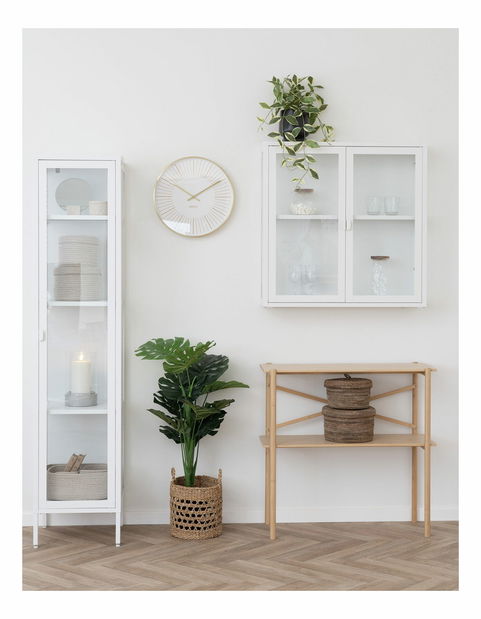 Úzká vitrína Brisbane Bisalia 6 (bílá)