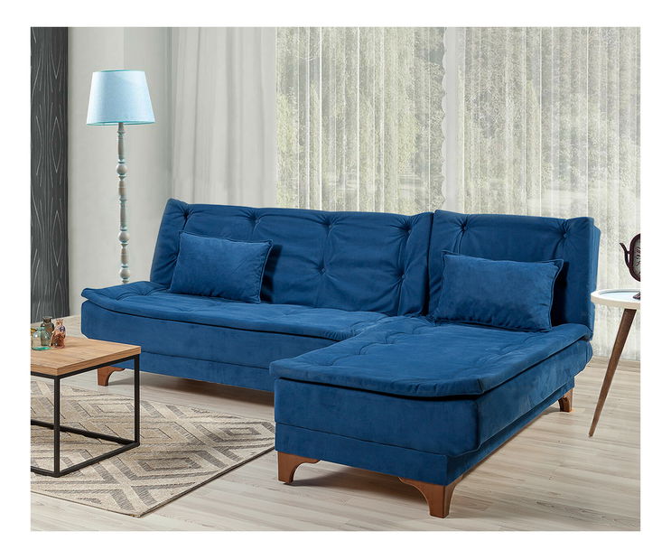 Rohová sedací souprava Klaudi (P) (tmavá modrá) *výprodej