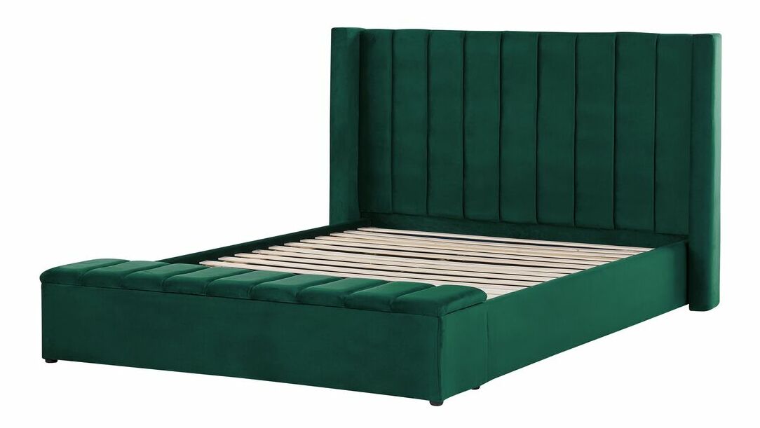 Manželská postel 180 cm Noya (zelená) (s roštem) (s úl. prostorem)