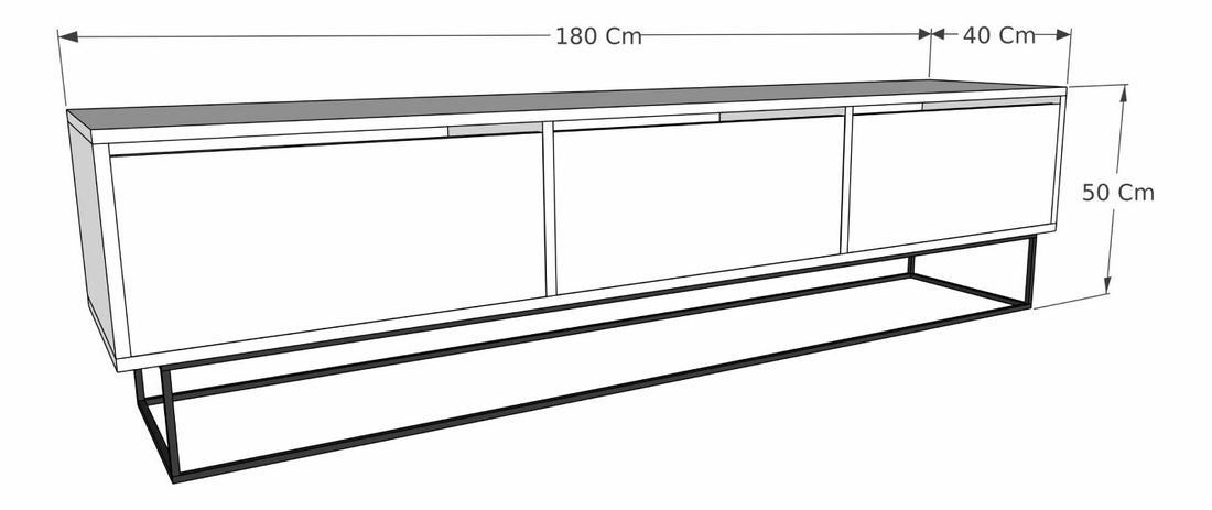 TV stolek/skříňka Kristine 180 (Tmavohnědá + Černá)