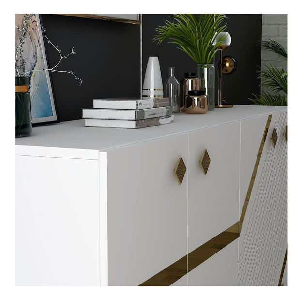 Skříňka Tabivo (bílá + zlatá)