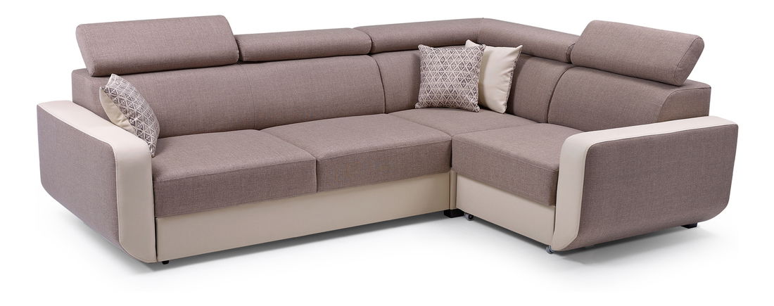 Rohová sedačka Elden (hnědá + béžová) (P)