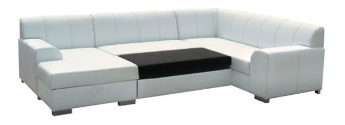 Rohová sedací souprava U Bazil U bílá (L)