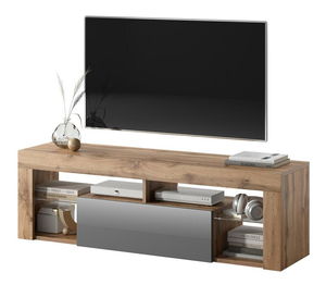 TV skříňka/stolek Bionca (s osvětlením) (dub lancelot + šedá)