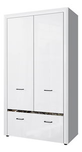 Šatní skříň Wanetta (bílá lesklá)