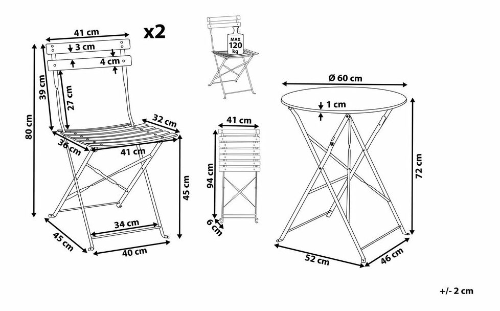 Zahradní set Flori (bílá)