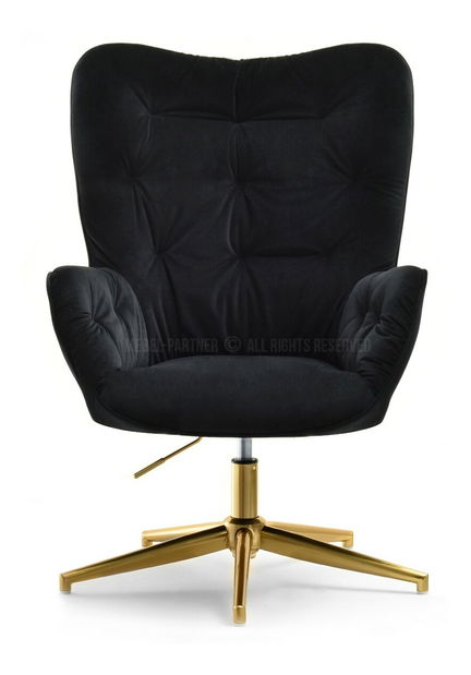 Křeslo Meryl (černá + zlato)