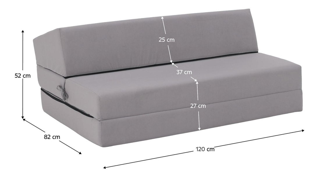 Rozkládací křeslo Viajado (světle šedá)