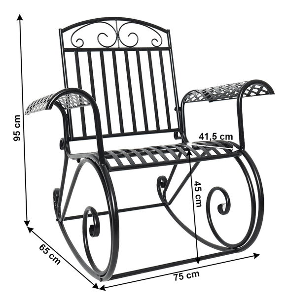 Zahradní houpací křeslo Flamanda (černá)