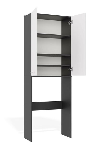 Skříňka nad pračku Perdieron 2 (antracit + bílá)