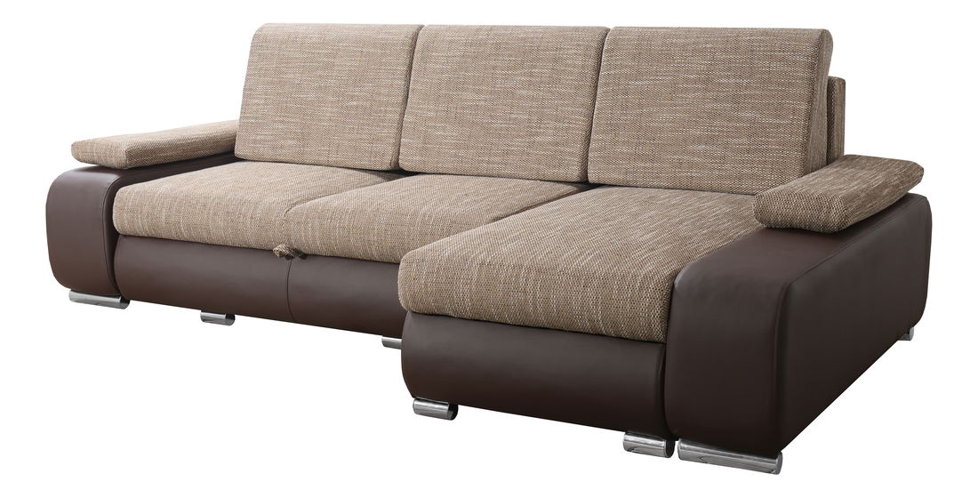 Rohová sedací souprava Late (světle hnědá + hnědá) (P)