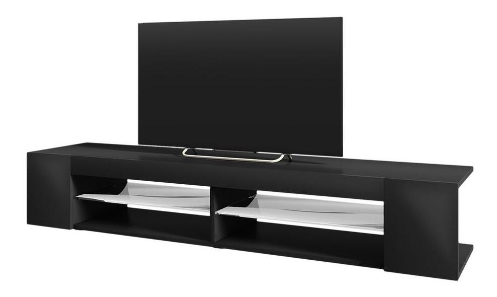 TV skříňka/stolek Monty 180 (s osvětlením) (černá)