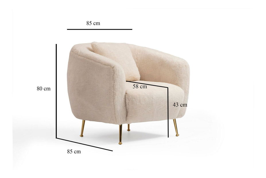 Křeslo Istiruna (béžová + zlatá)