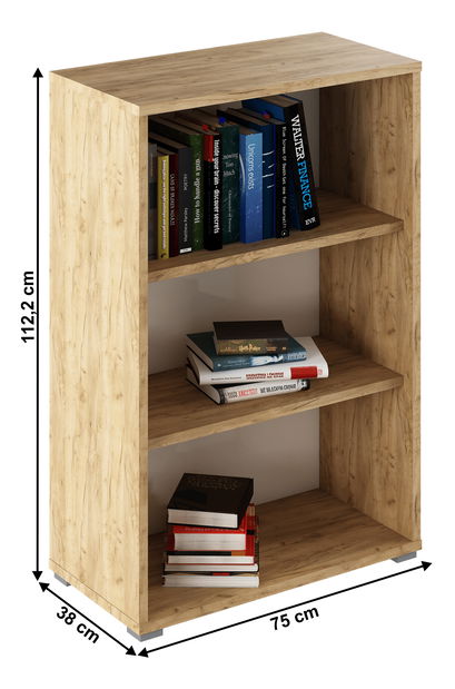 Regál Rumia 04 (dub artisan + bílá)