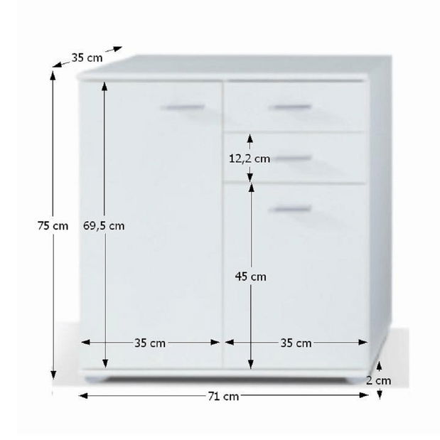 Komoda Tammy 2 2T2S (bílá)
