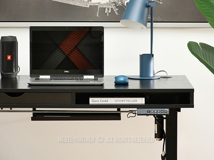PC stolek Osto 100 (černé dřevo + černá)