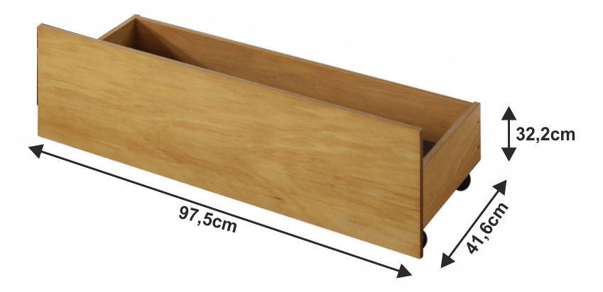 Úložný prostor pod postel (2 ks) Minea (dub)