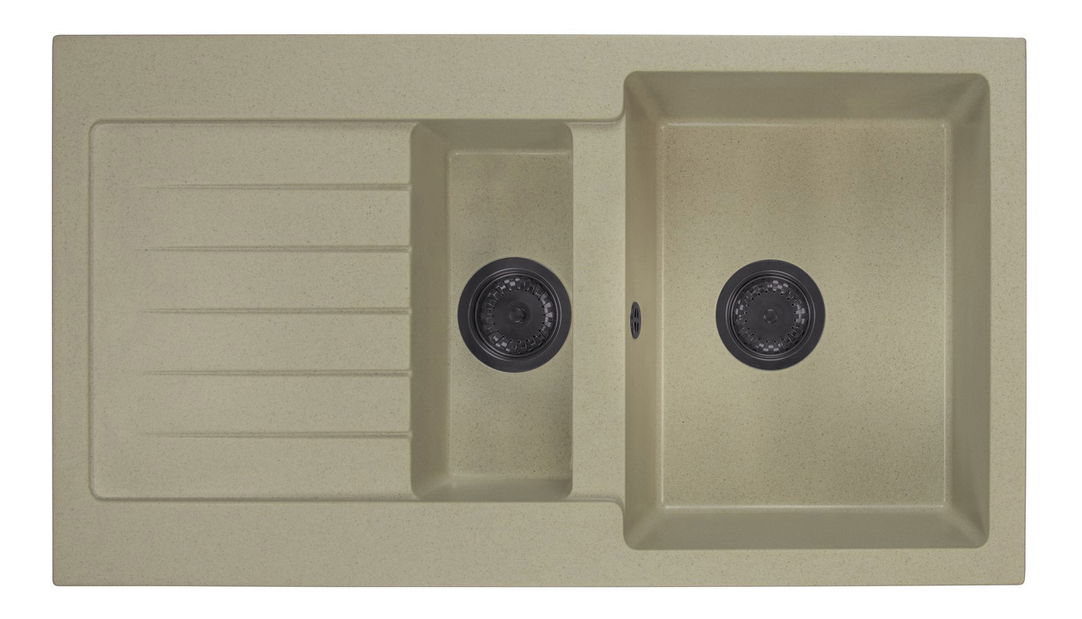 Kuchyňský dřez Altava (béžová) (se 2 otvory pro baterii) (L)