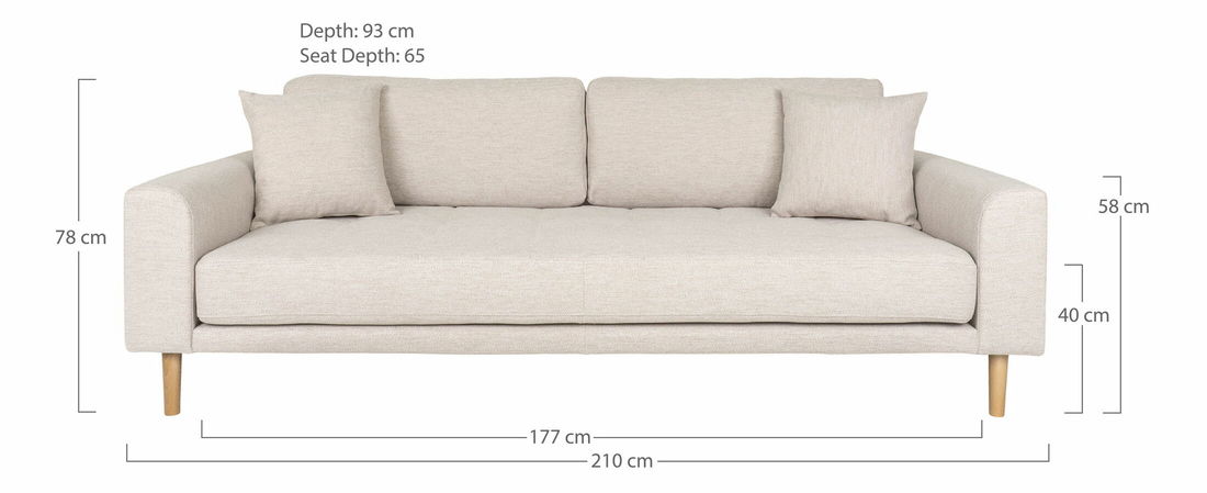 Pohovka třísedačka Lvaveriaora 3 (písková)