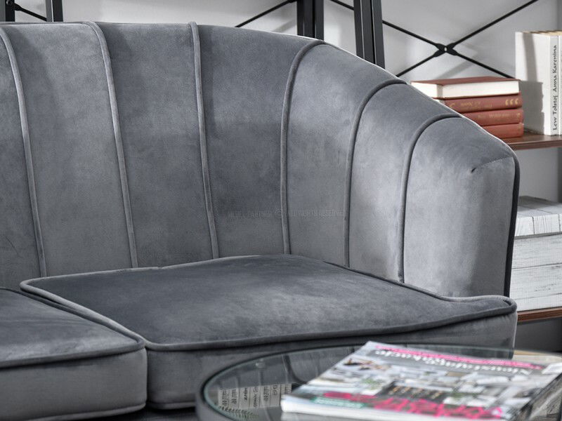 Pohovka Etimee S (šedá + zlatá)