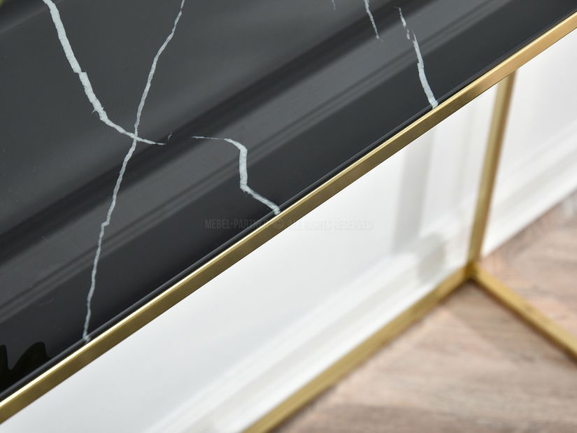 Konzolový stolek Bella Kons (černá + zlatá)