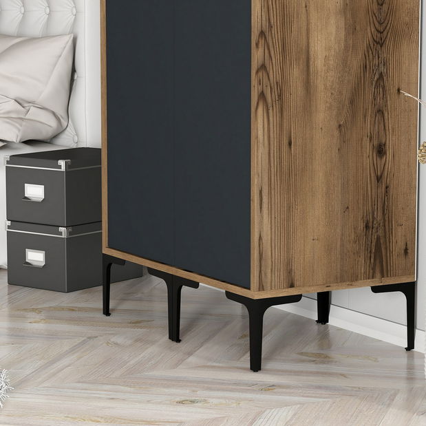 Šatní skříň Kiara SS (ořech + antracit)