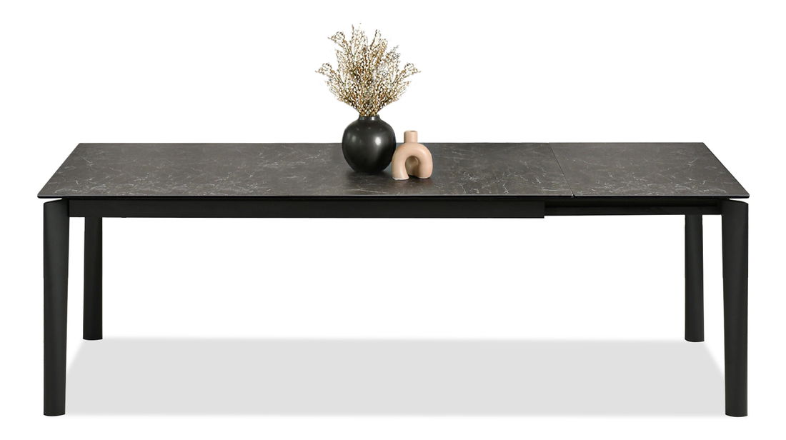 Jídelní stůl Tornado (černý mramor + černá)