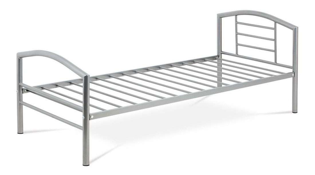 Kovová postel 90x200 Brotonetta (lesk šedá)