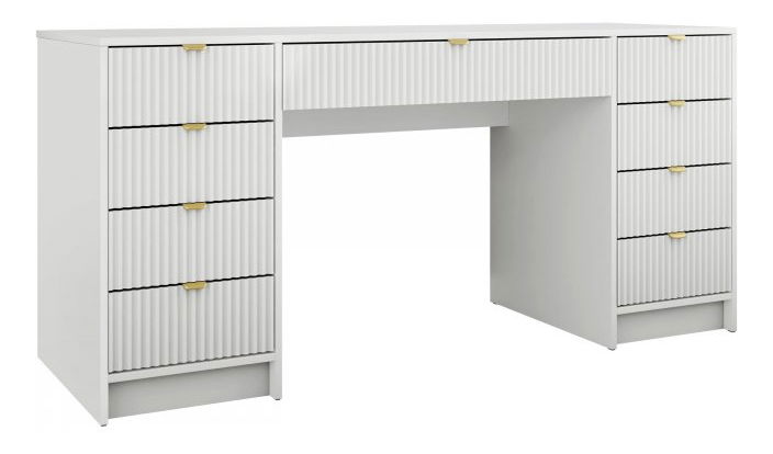 Toaletní stolek Rozoma Bis (bílý velvet + zlatá) *bazar