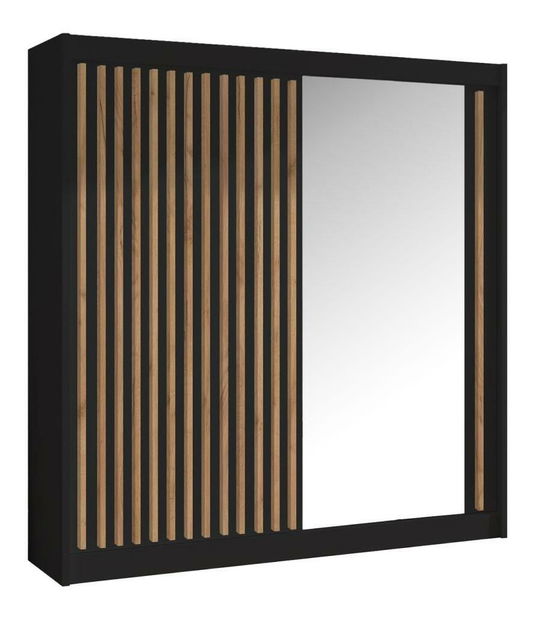 Šatní skříň LADLER (černá + dub CRAST)