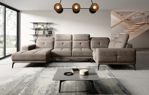 Rohová sedačka ve tvaru U Nicolette (světle hnědá) (P)