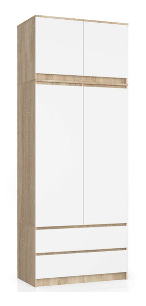 Nadstavba na skříň Sashka (dub sonoma + bílá)