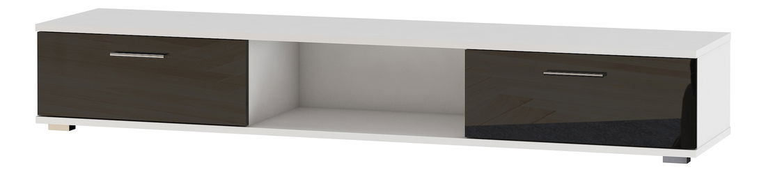TV stolek Silena (bílá matná + černá lesklá)