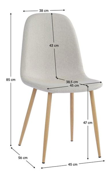 Jídelní židle Laga (krémová + buk)