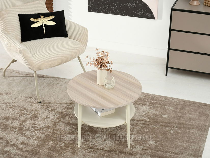 Konferenční stolek Randolf S (popelavě béžová + krémová)