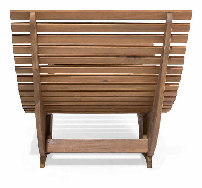 Zahradní lehátko Brest (světlé dřevo) (červený podsedák)