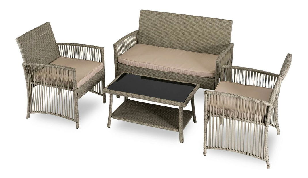 Zahradní set Frutos (šedá + béžová) (pro 4 osoby) *výprodej