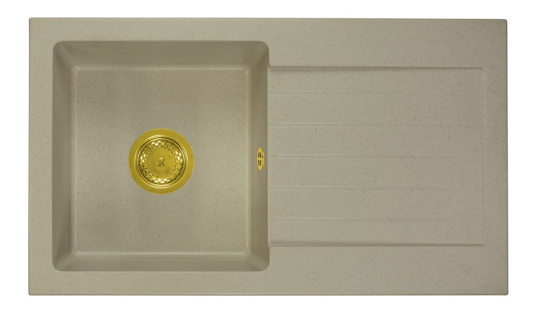 Kuchyňský dřez Lemmion (béžová) (bez otvoru pro baterii) (P)