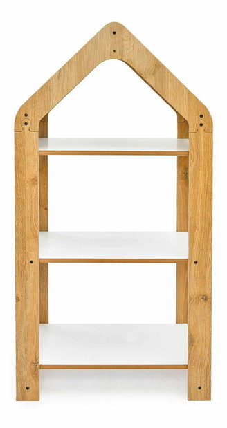  Dětský regál Mizzie 3 (naturální + bílá + žlutá)