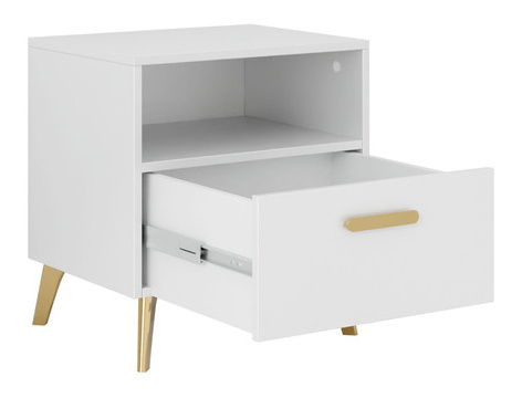 Noční stolek Rostasi 1SZ (kašmír lesklý + zlatá)