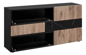 Komoda Carlin ZMWDV CS SB (černá + dub viking + černý mramor)
