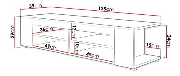 TV stolek/skříňka Newy (bílá + bílý lesk)
