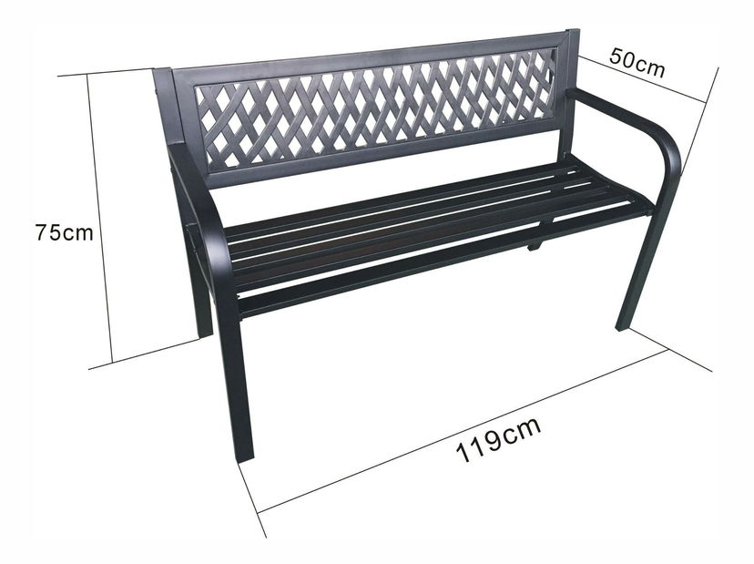 Zahradní lavička Kilometros (černá)