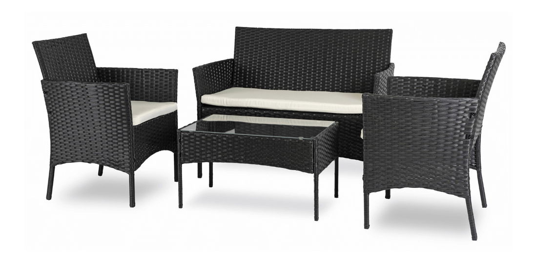 Zahradní set Manta (černá + béžová) (pro 4 osoby)
