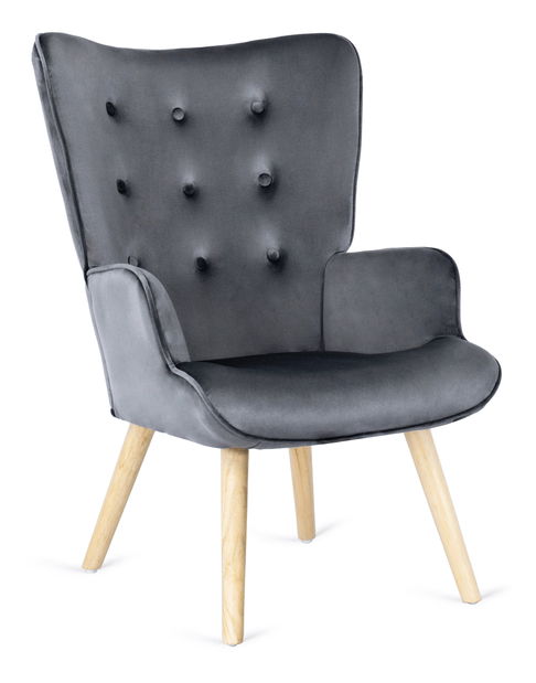 Křeslo s podnožkou Lombardi (šedá)