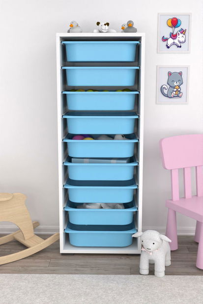 Organizér na hračky Dremonka 11 (modrá + bílá)