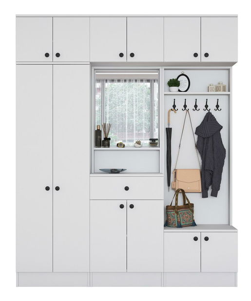 Předsíň Emily 1 (se zrcadlem) (bílá + černá)