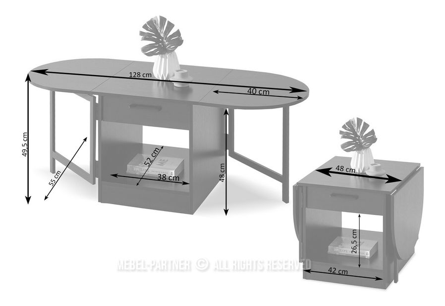 Konferenční stolek Entrana (krémová)