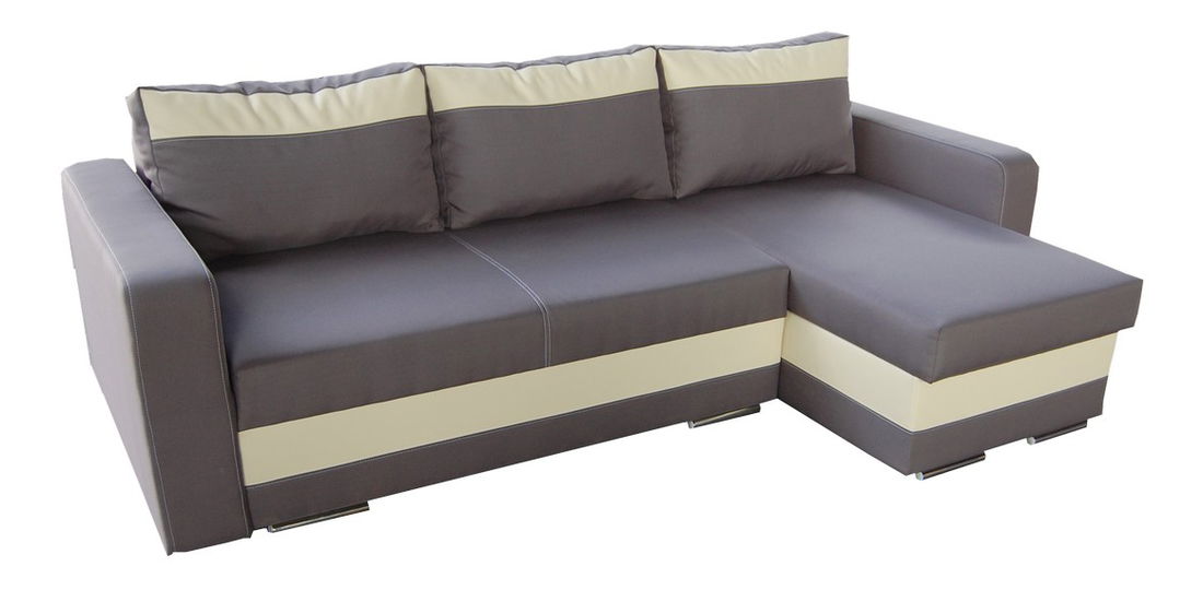 Rohová sedací souprava Aleksander šedá + krém (P)